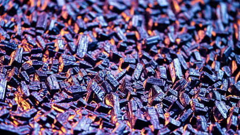 abstract glowing metallic fragments