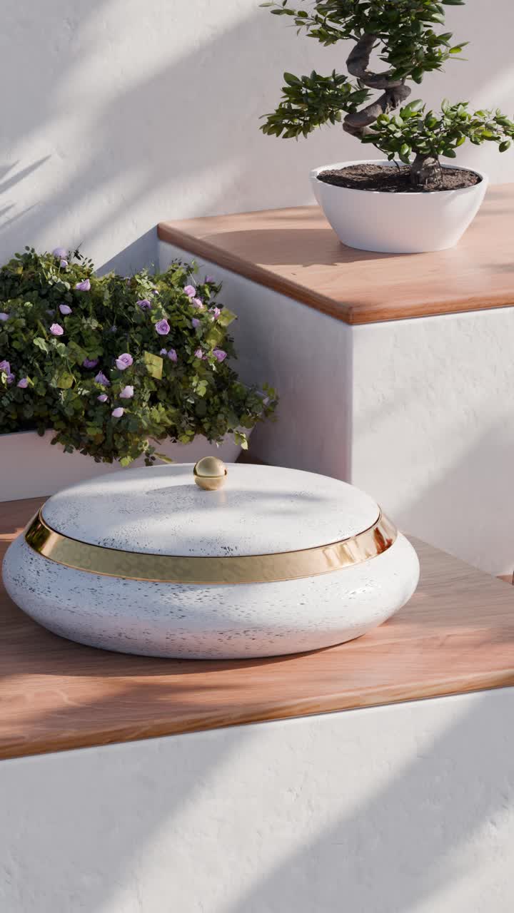 Elegant Still Life with Cosmetics and Bonsai