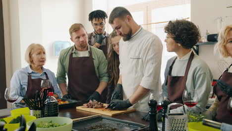 cooking class: learning to prepare steak
