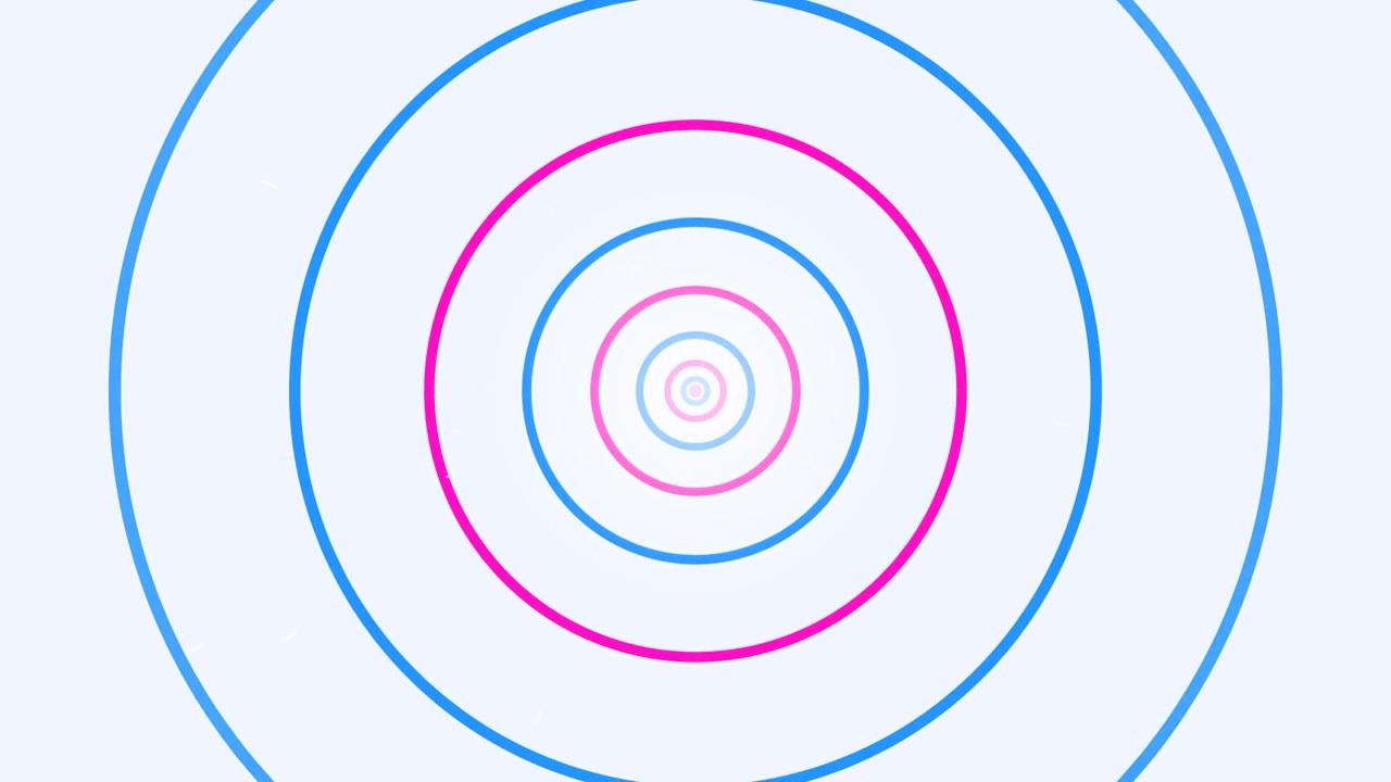 Abstract Animation of Concentric Pink and Blue Circles Expanding