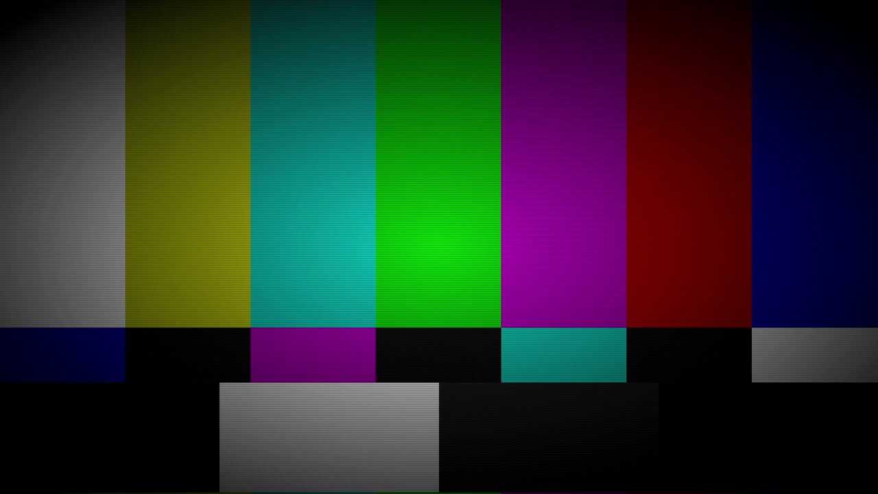 SMPTE Color Bars Test Pattern with Glitch Effect
