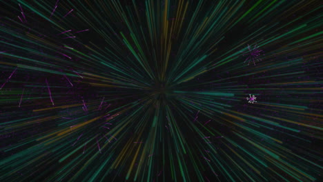 colorful light streaks radiating from center, creating dynamic animation effect