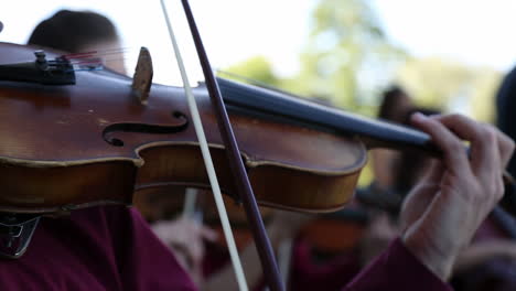 violin performance in an outdoor setting