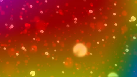 colorful bokeh animation with red, green, and yellow gradient background