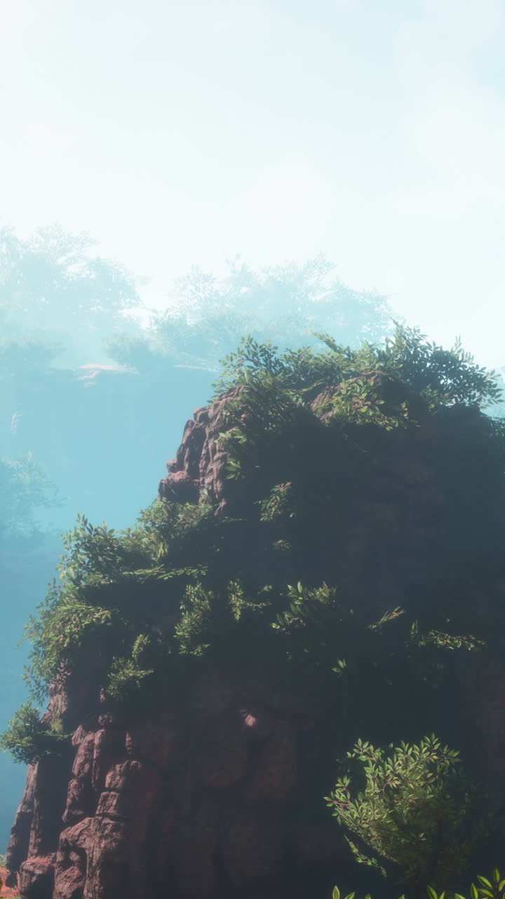 paisaje de montaña brumoso