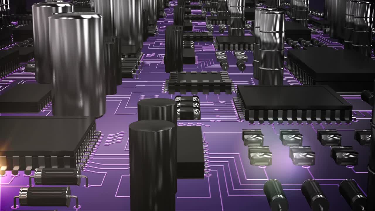 전자 회로판의 클로즈업