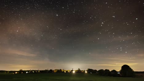 time lapse sequence of the milky way in northern germany