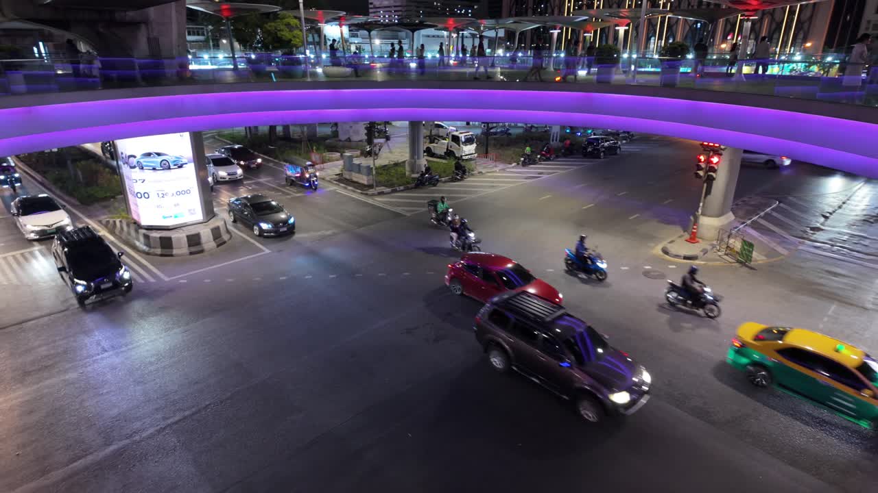 Night City Intersection with Overpass