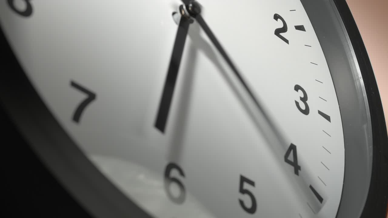 Clock Face on Cream Beige Wall in Time Lapse