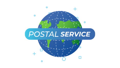 postal service lettering with earth planet