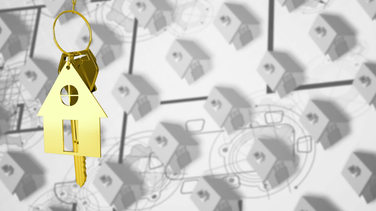 3d 하우스 모델 4k 위에 매달린 집 열 ⁇ 와 열 ⁇   ⁇