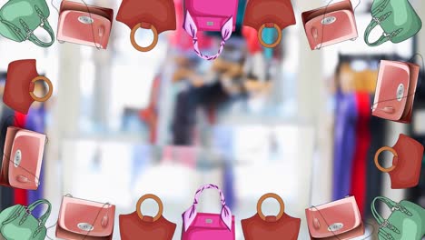 animación del bolso repetida en el estudio de moda