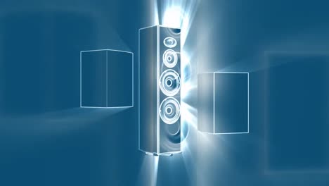 Rotating-Blue-Tower-Speakers-Loop