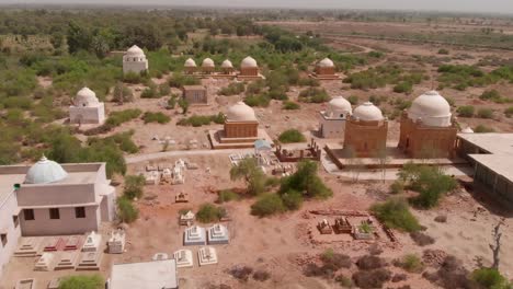 drone footage from sindh, pakistan shows numerous graves at chitorri graveyard