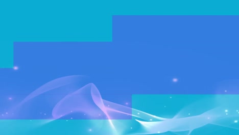 animation of shapes moving over blue background