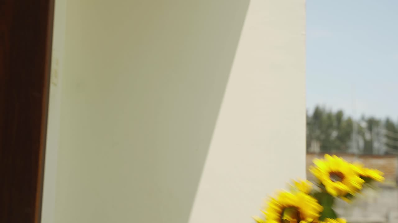 남자는 해바라기를 선물로 준다