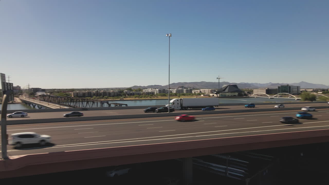 Arizona Highway Traffic and Cityscape View