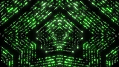 abstract glowing green digital patterns