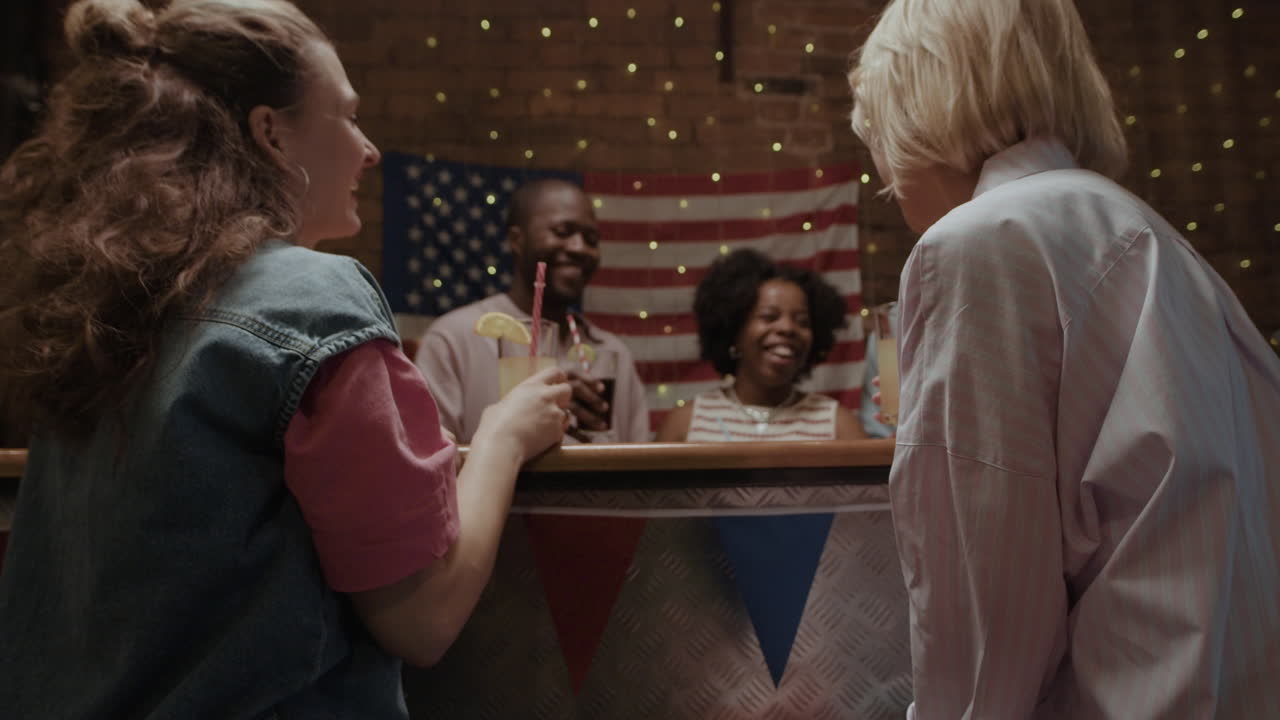 Friends Celebrating at a Bar