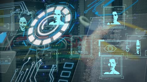 animation of digital interface with scan scoping over dark background