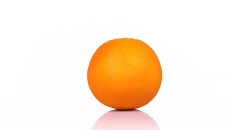 orange rotating on white background