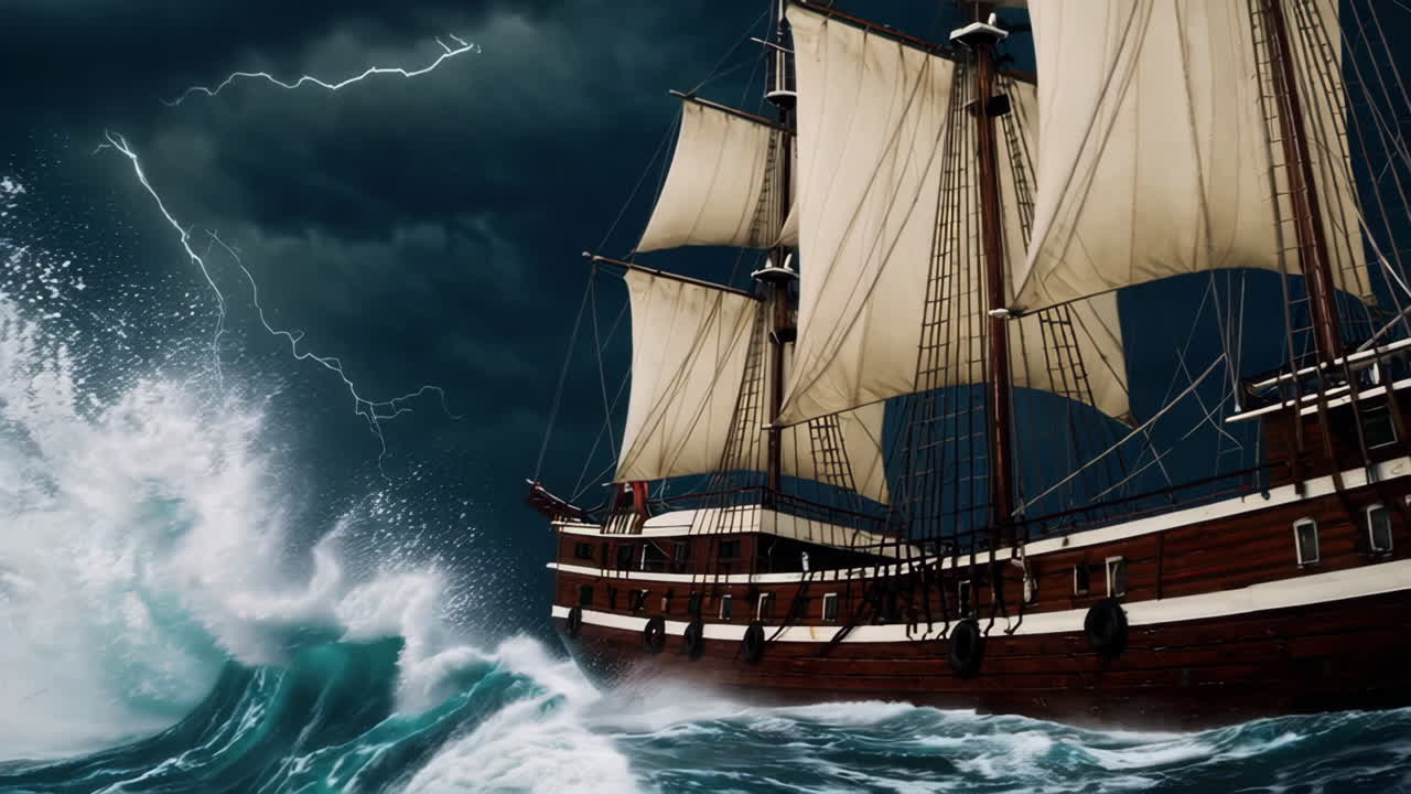 barco en una tormenta