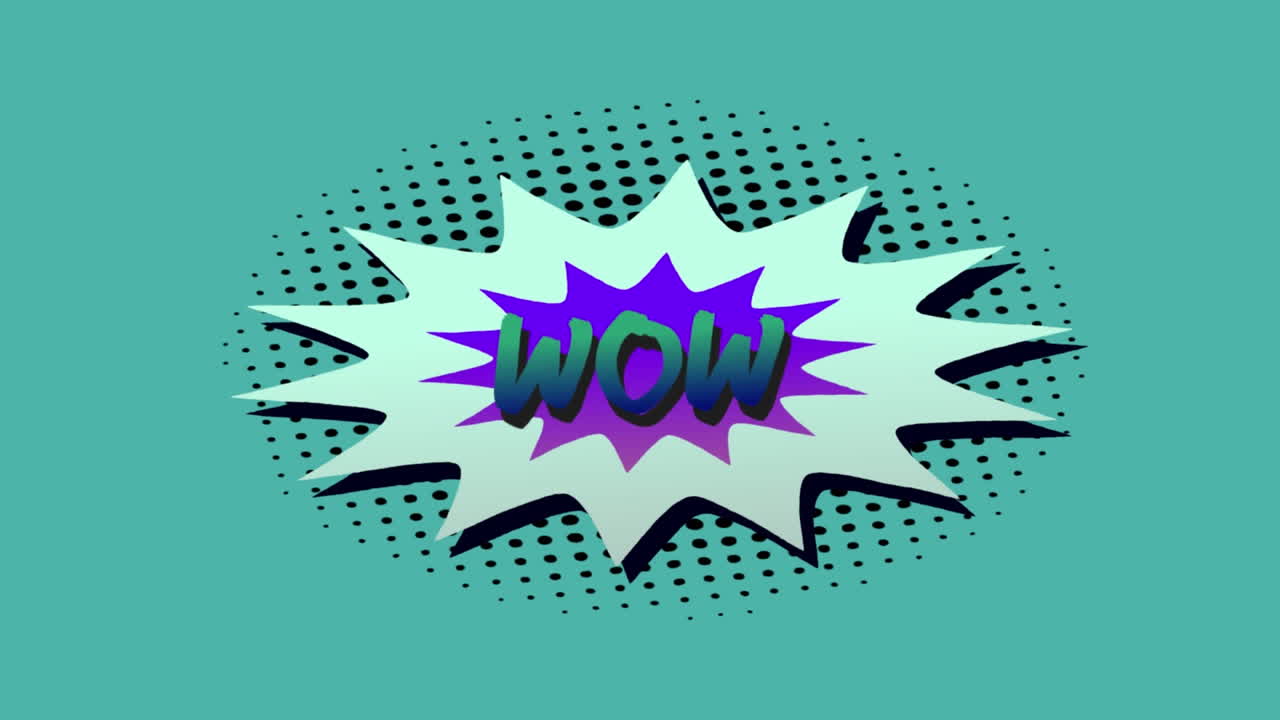 animación de 5 textos de opciones cómicas en diferentes fondos