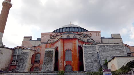 exterior view of hagia sophie museum which locates in istanbul,turkey.19 june 2019