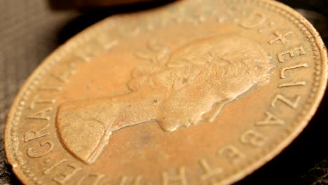 close up of very old coins