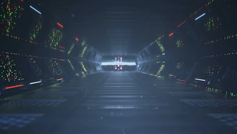 el corredor de la nave espacial futurista 3d hace una animación de bucle sin costuras