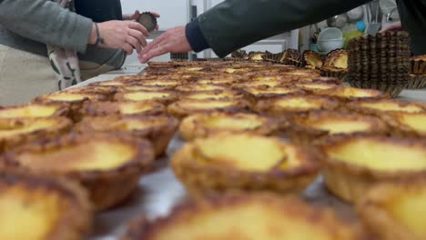 traditional bakery scene. preparing homemade cupcakes. closeup view