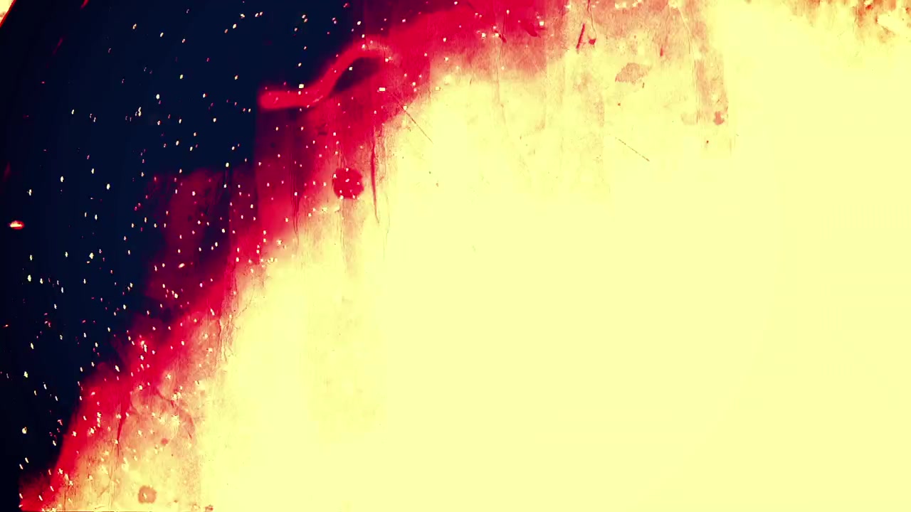 Particelle di luce dinamiche e astratte, rosse e gialle, con texture grunge