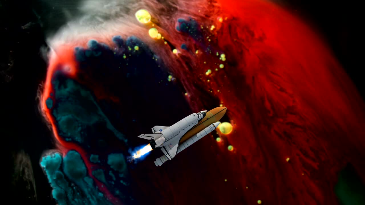 la nave espacial de la nasa en la nebulosa