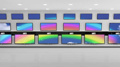 television with colourful screens