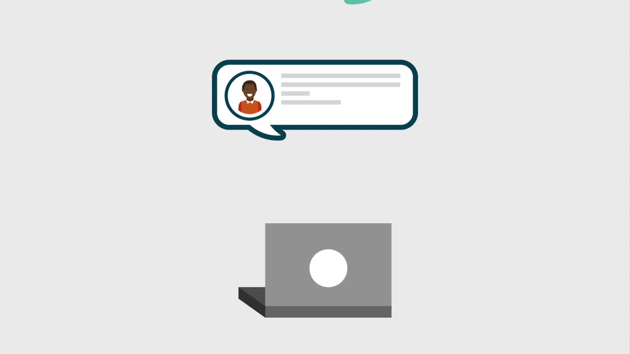 mensaje de chat animación digital hd