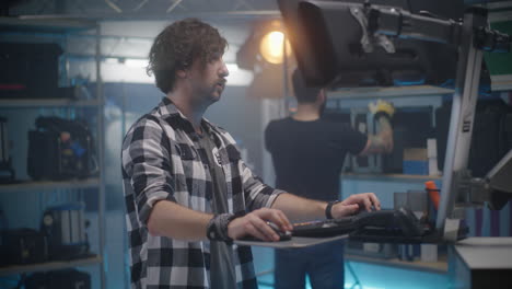 film production crew in studio