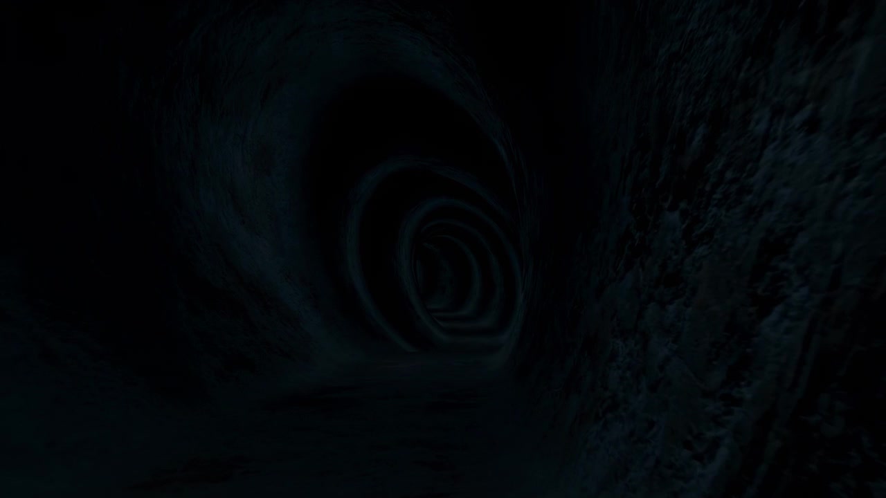 Bevæger sig gennem en mystisk, mørk og abstrakt tunnel.