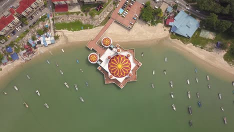 aerial view floating mosque