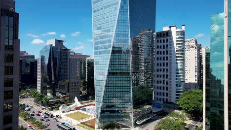 faria lima avenue  postcard of downtown district of sao paulo brazil.