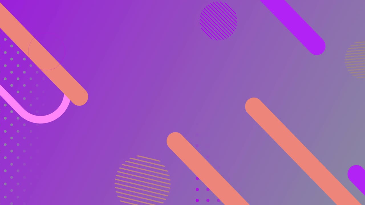 múltiples formas geométricas y círculos en movimiento