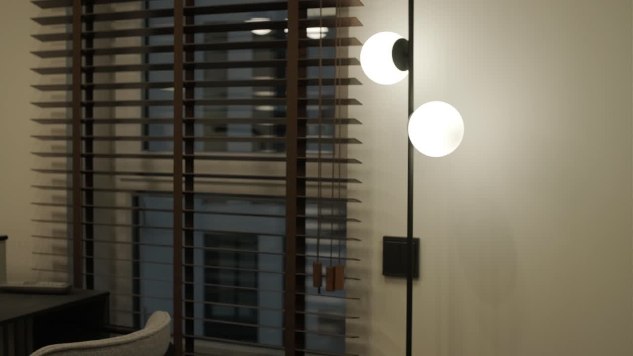 interior de apartamento minimalista moderno con decoración simple, tonos neutrales y líneas limpias. el diseño hace hincapié en la funcionalidad, creando un espacio de vida sereno y organizado.