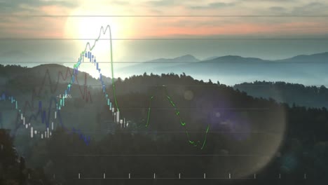 Animation-Der-Datenverarbeitung-über-Der-Landschaft