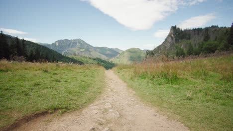 paisaje de montaña: camino a la cima del pico