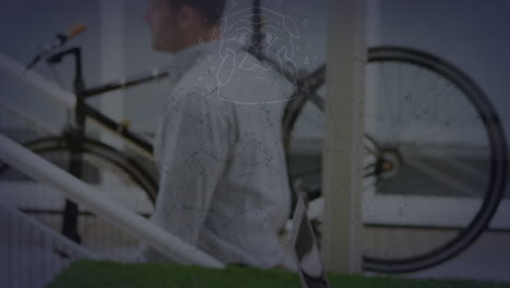 사무실에서 다양한 사업가들과의 연결 네트워크의 활성화