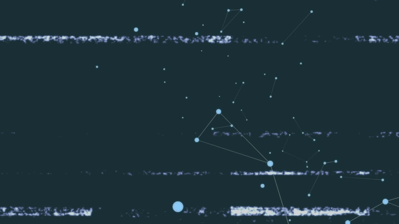 녹색 배경에 오류 라인과 연결 네트워크와 함께 화면의 애니메이션
