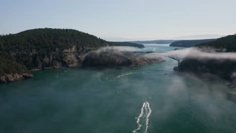 whidbey island at deception pass bridge - 4k drone reveal