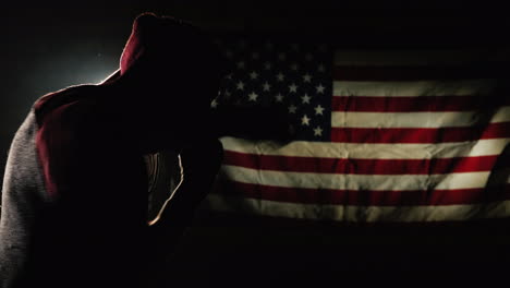 fighter's silhouette trinity in the gym - hits a boxing pear