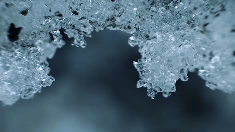 close up of ice crystal structure