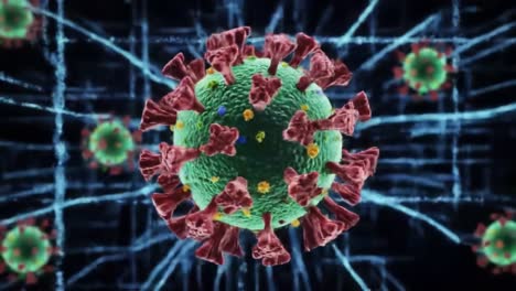 dynamic close-up views of a virus: exploring its structure and functionality through high-resolution animation, delving into its impact and interactions at the cellular level