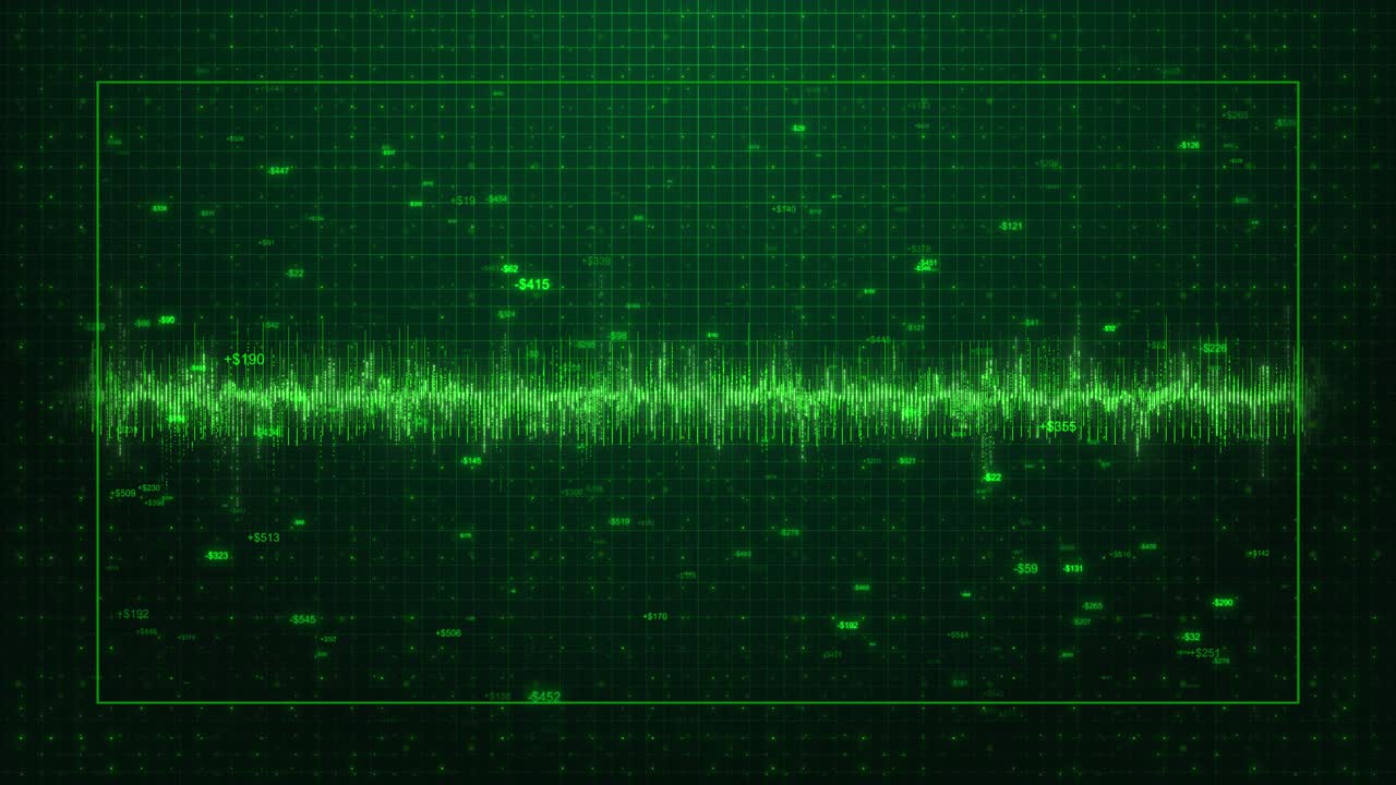 4K 추상적인 음악 음파 오디오 파형 검정 배경 선 디지털 음성 기술 방사형